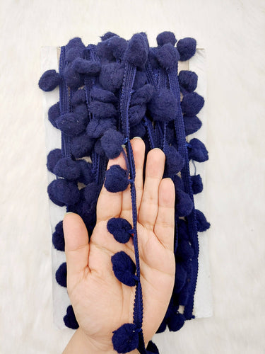 9 yards x Wholesale Blue Pom Pom Fringe Trim, Pompom Trimming, Tassels